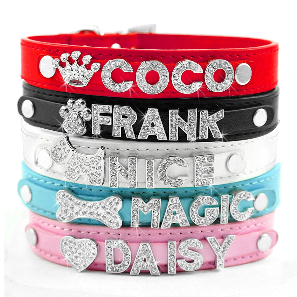 Personalized Rhinestone Dog Collars