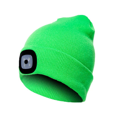 Solid Knitted Hat With LED Light