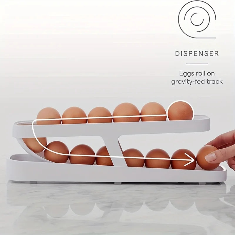 Automatic Scrolling Egg Rack Holder Storage Box