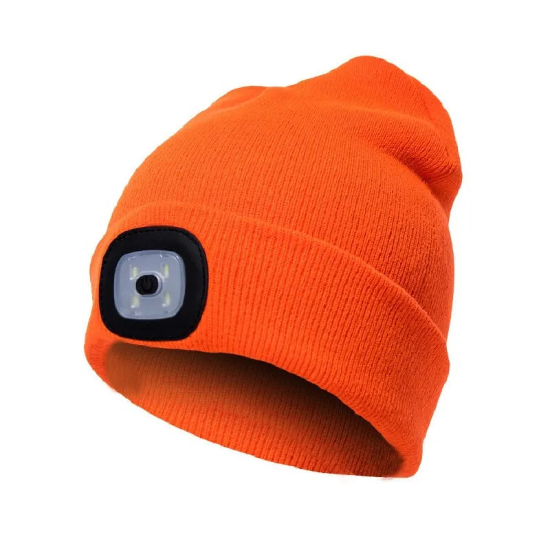 Solid Knitted Hat With LED Light